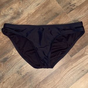 Black slit side bikini bottoms